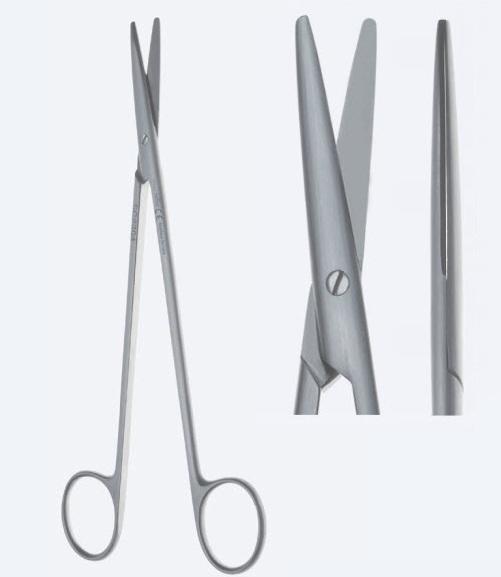 Ножиці, хірургічні, "Metzenbaum-Fino", дисекційні, прямі, тупокінцеві, загальна довжина 145 мм, 5 3/4". Бренд - Asanus Medizintechnik Gmb, Німеччина